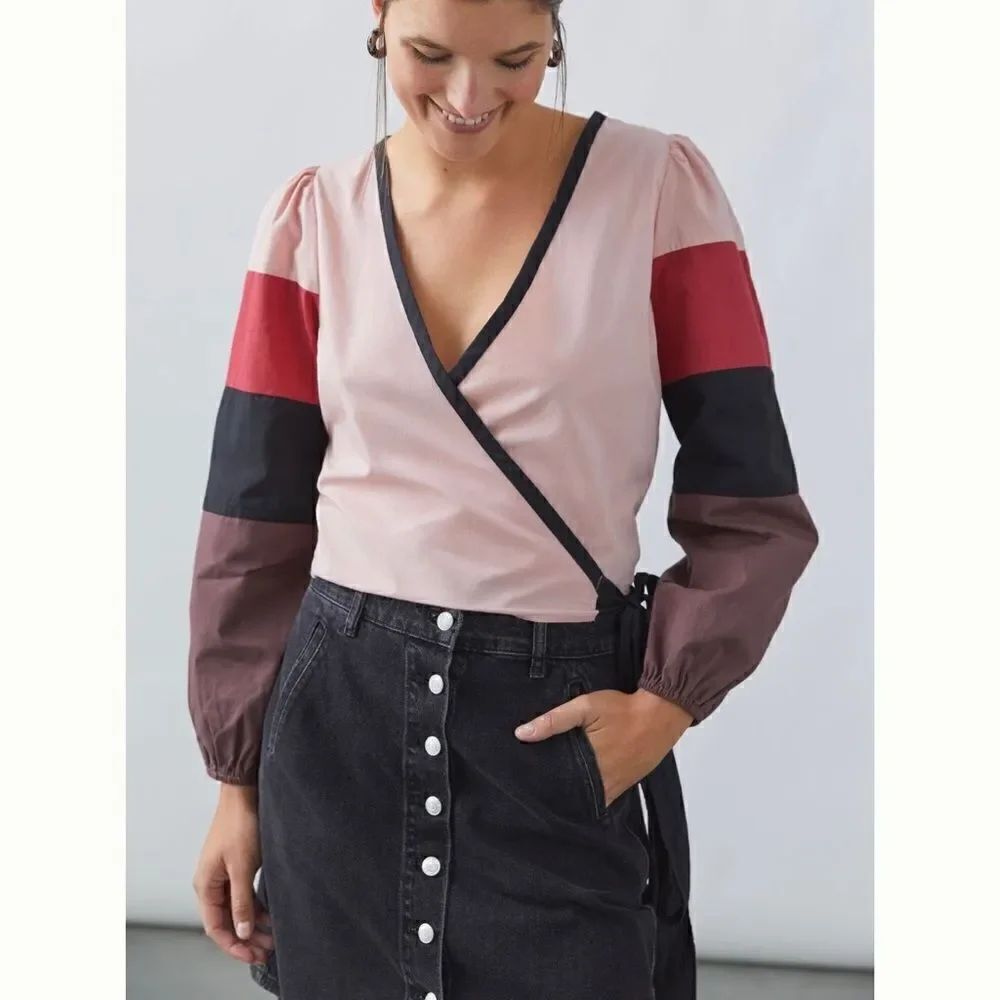 Anthropologie Forever that Girl Colorblocked Wrap Blouse | Size: S | NWT